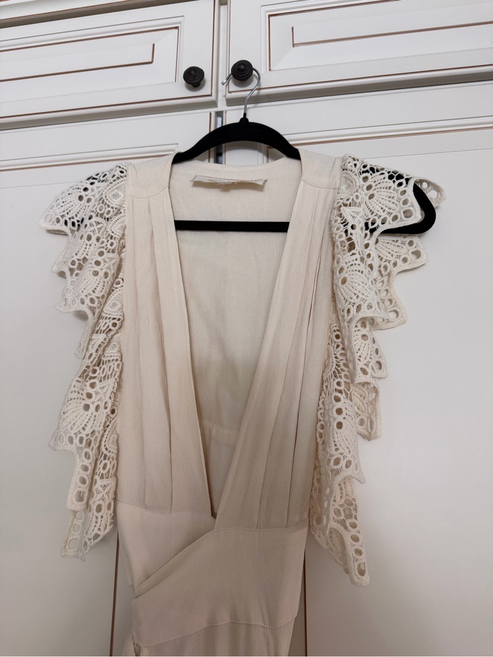 Jen's Pirate Booty White Poppy Wrap Bohemian Lace-Trim Maxi Dress in Cream - Picture 7 of 9